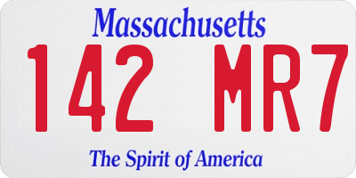 MA license plate 142MR7