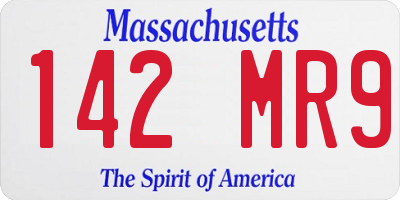 MA license plate 142MR9