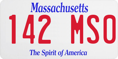 MA license plate 142MS0