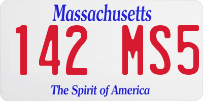 MA license plate 142MS5