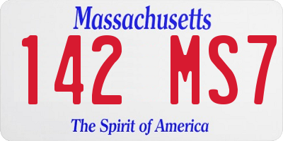 MA license plate 142MS7