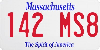 MA license plate 142MS8