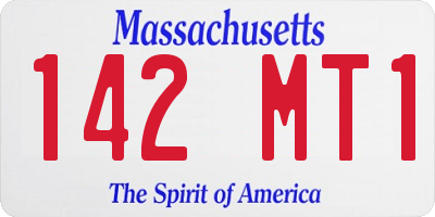 MA license plate 142MT1