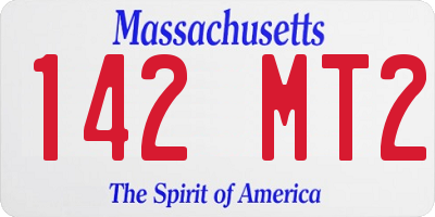 MA license plate 142MT2