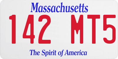 MA license plate 142MT5