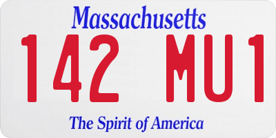 MA license plate 142MU1