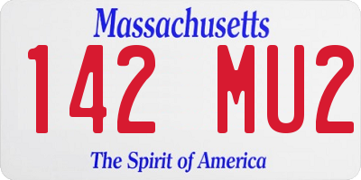 MA license plate 142MU2