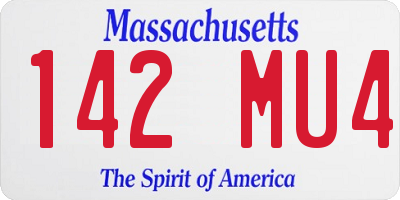 MA license plate 142MU4