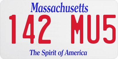 MA license plate 142MU5