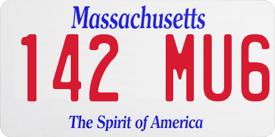 MA license plate 142MU6