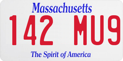 MA license plate 142MU9