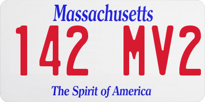 MA license plate 142MV2