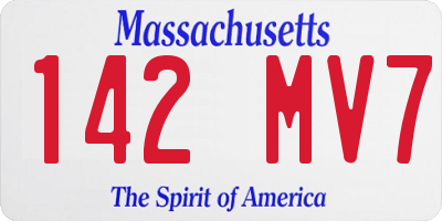 MA license plate 142MV7