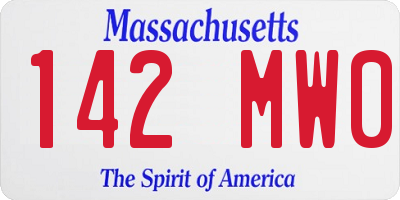 MA license plate 142MW0