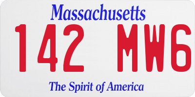 MA license plate 142MW6