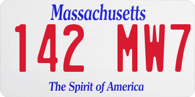 MA license plate 142MW7