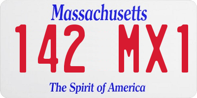 MA license plate 142MX1