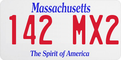 MA license plate 142MX2