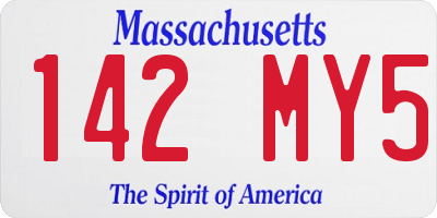 MA license plate 142MY5