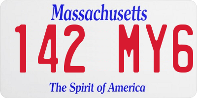MA license plate 142MY6
