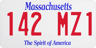 MA license plate 142MZ1