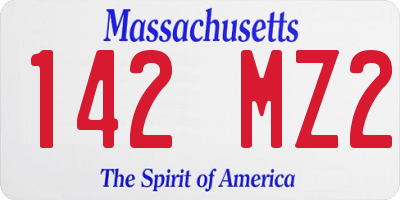 MA license plate 142MZ2