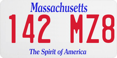 MA license plate 142MZ8