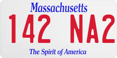MA license plate 142NA2