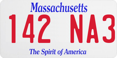 MA license plate 142NA3