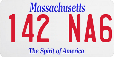 MA license plate 142NA6