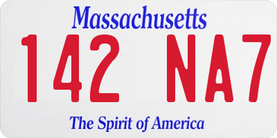 MA license plate 142NA7