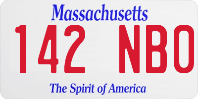 MA license plate 142NB0