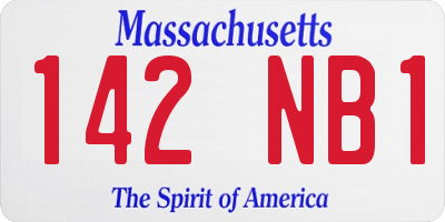 MA license plate 142NB1