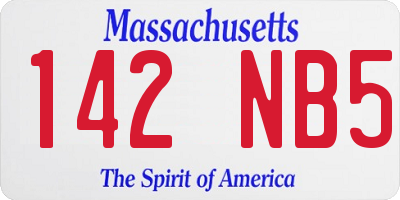 MA license plate 142NB5