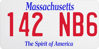 MA license plate 142NB6