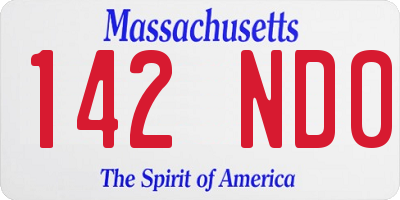 MA license plate 142ND0