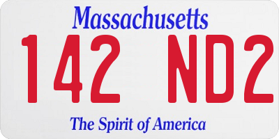 MA license plate 142ND2