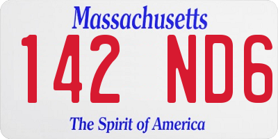 MA license plate 142ND6