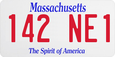 MA license plate 142NE1