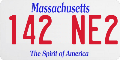 MA license plate 142NE2