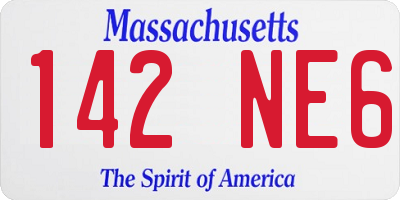 MA license plate 142NE6