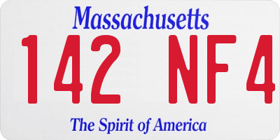 MA license plate 142NF4