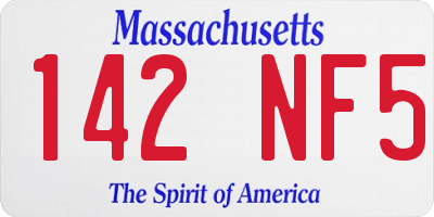 MA license plate 142NF5