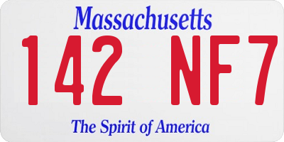 MA license plate 142NF7