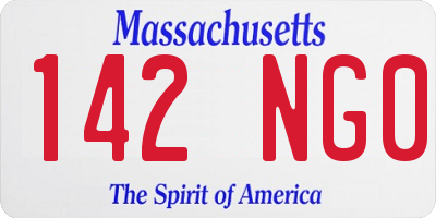 MA license plate 142NG0