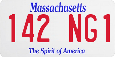 MA license plate 142NG1