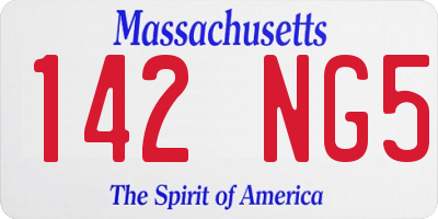 MA license plate 142NG5