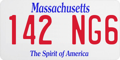 MA license plate 142NG6