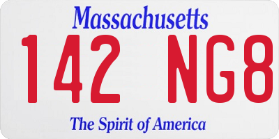 MA license plate 142NG8