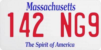 MA license plate 142NG9